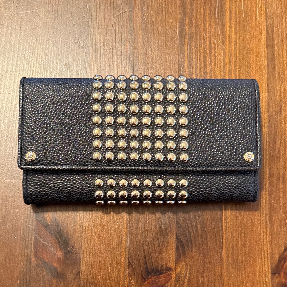 Henri Bendel Black Studded Wallet